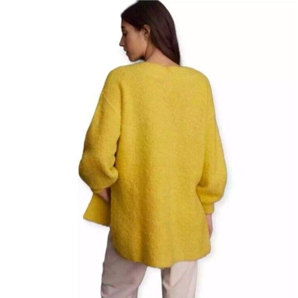 Anthropologie Pilcro Teddy Chunky Sweater Oversized Sz M Yellow Wool Blend Soft - Picture 11 of 15